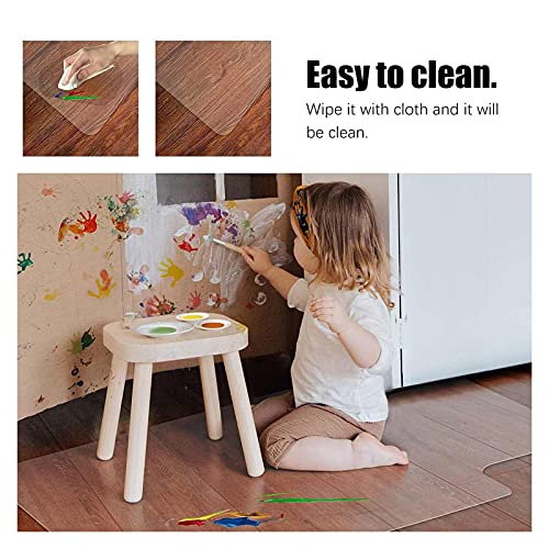 Transparante Tafel en Stoel Vloerbeschermingsmat Waterdicht Zacht Glas PVC tafelkleedhoes Water Olie Proof Gezond Veilig… - Image 6