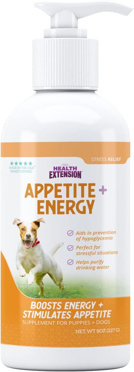 Health Extension Stress Relief Supplement for Dogs, 8oz – Appetite & Energy Boost, Prevents Hypoglycemia, Enriched with Vitamin B Health Extension Stress Relief Supplement for Dogs, 8oz – Appetite & Energy Boost, Prevents Hypoglycemia, Enriched with Vitamin B