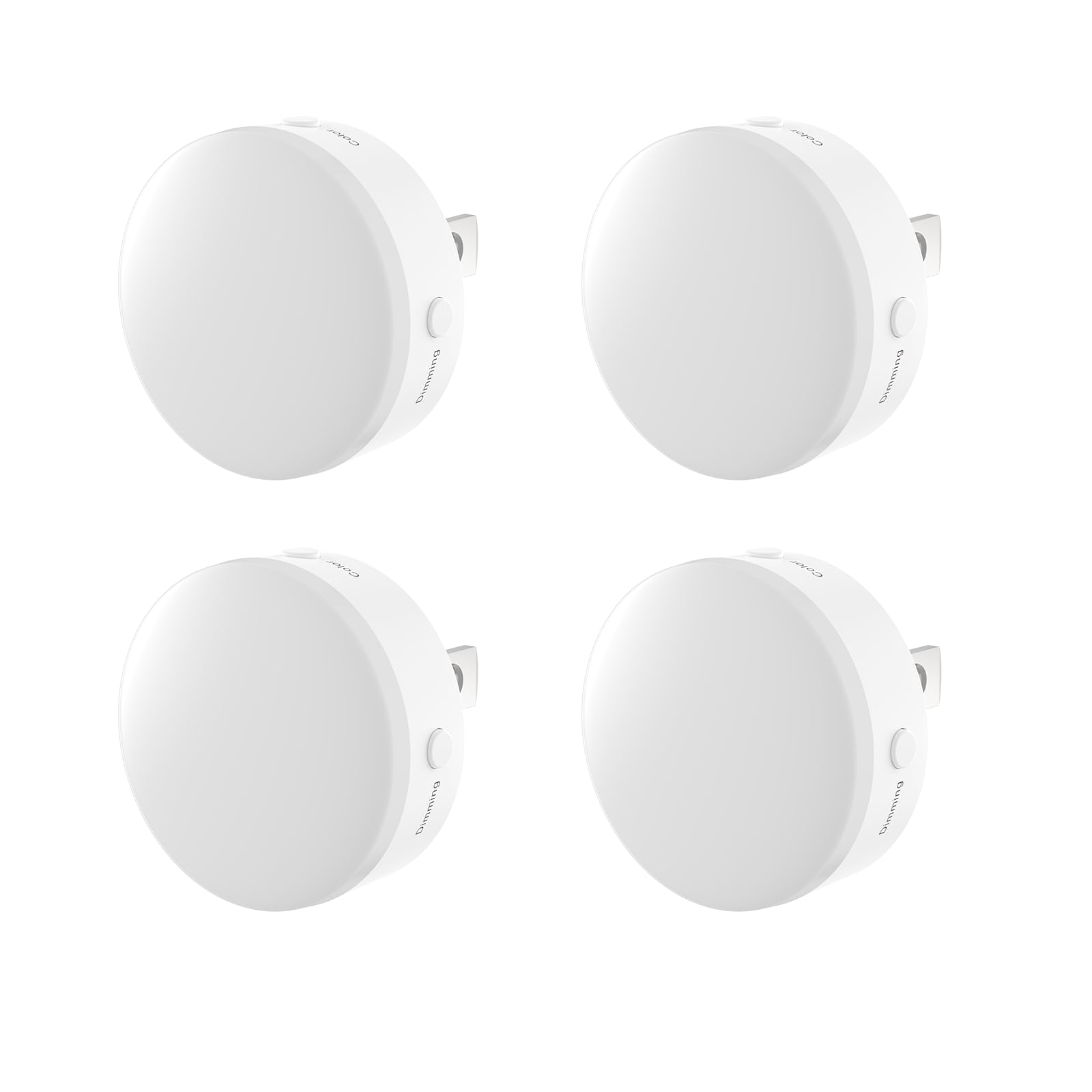 Mini Plug in Night Light, Dusk to Dawn Sensor, 4-Color, LED Toilet Night Lights, Dimmable Color Changing, for Kids Breastfeeding, Sleep Aid, Bedroom, Nursery, Hallway, 4Pack