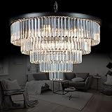 Meelighting Luxury Modern Crystal Chandeliers Lighting Contemporary Pendant Chandelier Ceiling Lamp Lights Fixture 5-Tier (16 Lights) for Dining Room Living Room Hotel