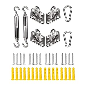 Shadesailhardwarekit304stainlesssteelsunshadecanopyhardwarekitforinstallrectangleandtriangleshadesailsdeckgardenlawnpatiooutdoormetalsailshadepergolakit40pcs  Urban Country Home Decor Shade sail hardware kit 304 stainless steel sunshade canopy hardware kit for install rectangle and triangle shade sails deck garden lawn patio outdoor metal sail shade pergola kit 40pcs  urban country home decor