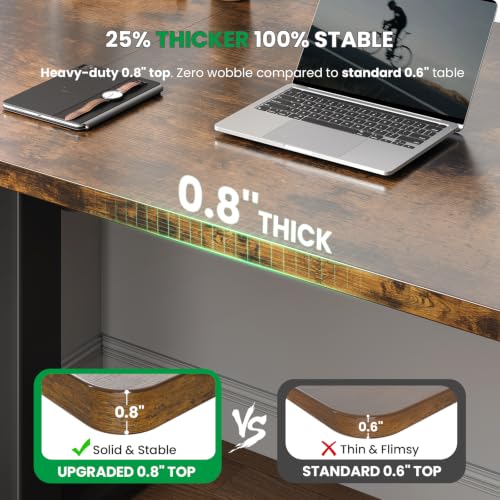 Image of Electric Standing Desk Adjustable - 55 x 24 Inch Sit Stand up Desk with 0.8 Inch Thick Tabletop - Adjustable Height Table with 3 Memory Preset, Cable Management for Home Office