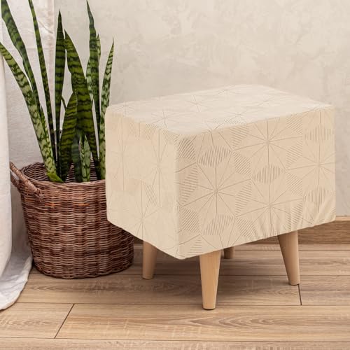 Housse de protection rectangulaire extensible pouf jacquard