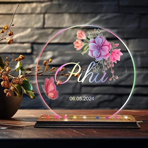 Image of Brown Cloud Personalized Acrylic LED Night Lamp Customized Gift for Men Women Husband Wife Girlfriend Boyfriend Birthday Marriage Anniversary Festivals Decoration(LED RBW NL AO 001)(D2)