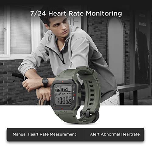 Image of Amazfit Neo Smart Watch, Retro Design, 28-Day Battery Life, Always-on Display, 5ATM Water Resistant, Lightweight, 4 Physical Buttons, Heart Rate, Sleep Monitor (Green)
