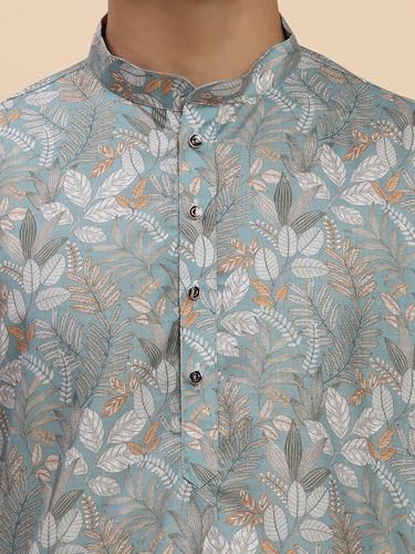 Image of Pro-Ethic Style Developer Men's Cotton Printed Kurta Pajama Set Traditional Outfit | Mandarin Collar (E-129)