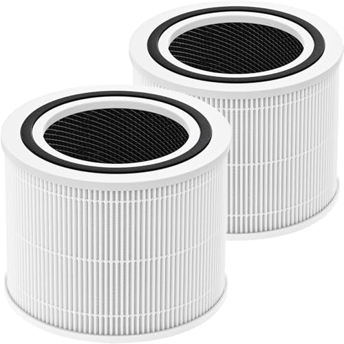 YADOBIG 2 Piezas Filtro de Repuesto Compatible con Purificadores de Aire Levoit Core 300, 300S, 300-P, P350, 3 en 1 con Filtro HEPA H13, Filtro de Carbón Activado y Prefiltro, Repuesto Core 300-RF