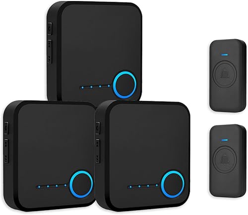 Miniatura 20 de Timbre inalámbrico, timbre de puerta impermeable con 60 campanillas, 5 niveles de volumen y modo de silencio, timbre de puerta ruidoso inalámbrico