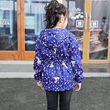 SXSHUN Dziecięca kurtka softshell z podszewką polarową, kurtka przejściowa, kurtka turystyczna, kurtka outdoorowa, ciepła, wiatroszczelna, oddychająca, wiosna, jesień, królewski błękit, 122/128 cm