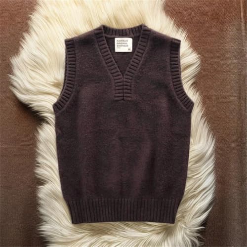 Men V Neck Vintage Sweater in Knit Vests3
