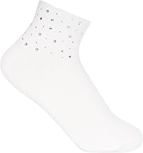 styleBREAKER Damen Socken mit Strass Applikation am Bund, Größe 35-41 EU / 5-9 US / 4-7 UK, Söckchen Glitzersteine 08030014