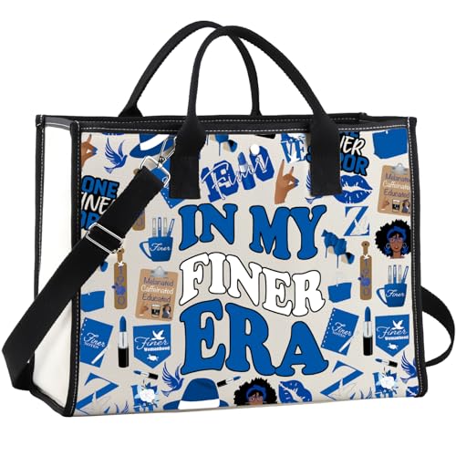 WCGXKO Sorority Gift Royal Blue & White Canvas Reusable Bag Sorority Life Canvas Tote Bag