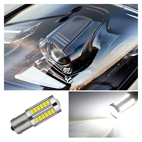 Cueclue Pack-4 1156 Car Led Turn Light Bulbs, 5730-33Smd 12V Aluminum Car Reverse Light, 6500K 800Lm Tail Brake Stop Signal Bulbs For Most Cars Suvs Rvs (White) #TOP2