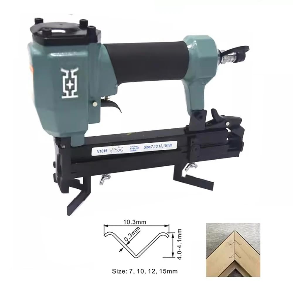 Chiodatrice Ad Aria V, Chiodatrice Pneumatica per Cornici, Chiodi a V Industriali da 7-15mm, Falegnameria per Legno Elettrica, Pistola Sparachiodi per Cornici in Legno per Cornici V1015