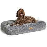 Snug Super Fluffy Large Dog Bed - Super Soft, Cosy and Comfortable Cat Dog Pet Bed Pillow Mattress Sofa Cushion with Non-Slip Base and Machine Washable Cover - Large - 90 x 60 x 11cm - Grey