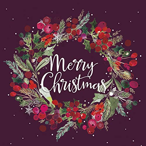 Pack of 8 Berry Wreath Alzheimer's Society Charity Christmas Cards Xmas Cards