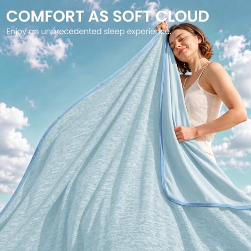 Image of Topcee Cooling Blanket Queen Size 90 inchx90 inch for Hot Sleepers Summer Blanket
