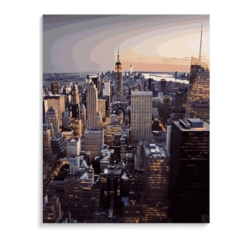 Kits de pintura por números para relajarse en casa pintando el skyline de Nueva York