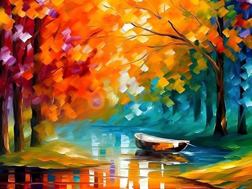 Broderie au point de croix et kit peinture diamant paysage 5D pour adultes