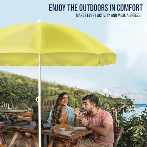 Image of OUTO 7ft /42in Garden Outdoor Umbrella with Stand Foldable Big Size Heavy Duty Waterproof Rain & UV Sun Protection Patio for Balcony Shedding Cantilever & Lawn (7 Feet /42 Inch Rib Arm)