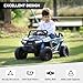 TOBBI 12V Kids Ride On Car Toy, Toddlers Electric Off-Road Truck, Battery-Powered 4 Wheels Vehicle to Drive with 25W Dual Motors/Safety Belt/Horn/Music & LED for Chirdren Aged 3-6 Years-Blue