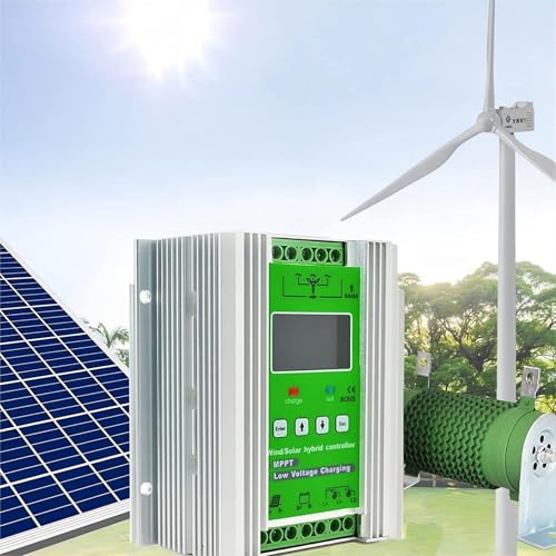 MPPT Controlador De Carga Híbrido Solar Eólico Solar Y Energía Eólica Controlador Híbrido De Carga, Controlador Híbrido Eólico Solar MPPT, Accesorios De Energía(Wind: 1500W+Solar: 1200W; 48V)
