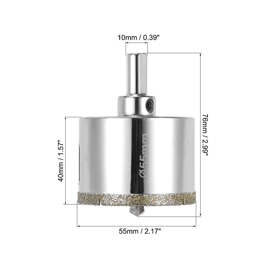 TOP-VIGOR 55mm Diamond Drill Bit Glass Hole Saw Set, Hollow Core Drill Bit with Spotting Drill Bit - Image 2