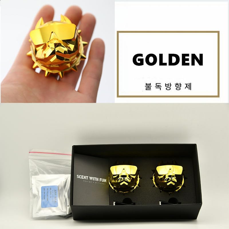 Image of YOURKARTS Golden Pitbull Design Car AC Vent Perfume - Luxury Air Freshener