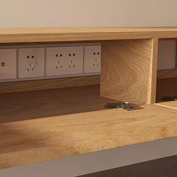 Wall Mounted TV Cabinet Media Entertainment Center for Media Stands Floating Wall Mount Shelf TV Box, Cable Boxes, DVD Player, WiFi Router Hidden Shelf Power Cord Socket Storage Cabinet