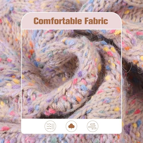 Image of BEAUTYZOO Dog Sweaters for X-Small Dogs, Knit Clothes with Harness Hole | Turtleneck Pullover Fall Winter Knitwear, Fuzzy Fleece Cold Weather Coat for Girl Boy Puppy, Warm Pet Sweatshirt, Beige XS