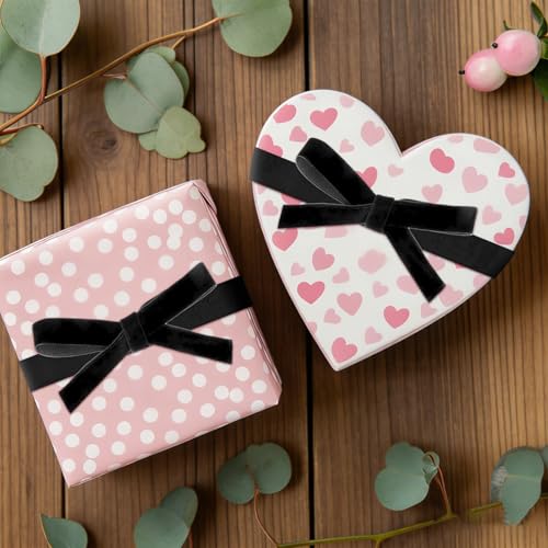 2.5cm Black Velvet Ribbon, 10 Yards Craft Velvet Ribbon Vintage Gift Wrap Ribbons, Vintage Spool Fabric Ribbons, Wide Ribbons Gift Wrap-Ribbons for Wreath Decoration, Bow Making, Crafts - Image 4