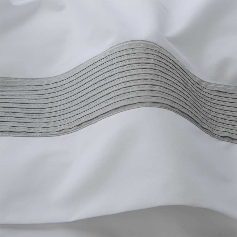 Parure de lit Gorbea gris percale 100 % coton 180 fils couleur blanc lit de 160 x 190/200 100 % percale coton