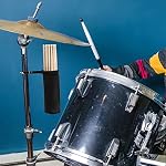 2 Pack Sticks de tambour, grande capacité de drumsticks porte-bag Conteneur avec pince verrouillable pour ensemble de tambours, Mallets, jusqu'à 12 Paires de bâtonnets