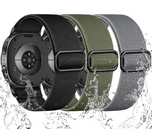 Maledan Stretchy Bands for Samsung Galaxy Watch 8 Band/Galaxy Watch 8 Classic Bands Men Women 3 Pack Nylon Waterproof Sport Strap Elastic Wristband for Samsung Watch8 44mm 40mm/ Watch8 Classic 46mm