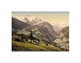 PHOTO LAUTERBRUNNEN VALLEY WENGEN VILLAGE MOUNTAIN SWITZERLAND PRINT B12X7610