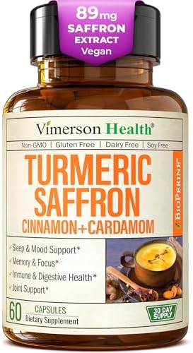 Saffron Supplements – 89mg Saffron Extract and 1000mg Tumeric ...
