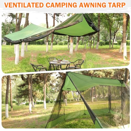 Screen House for Hammock, AYAMAYA Large Size 18 x 11 FT Screen Tents Camping Tarp with Mosquito Net, Portable Hammock Tent Rainfly with Bug Net for Picnics Backyards Backpacking Camping - image 6