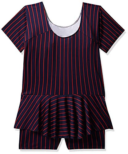 Image of I-SWIM LADIES COSTUME IS-103 NAVY /RED LINES SIZE 2XL WITH GOGGLES SILICONE IS-1600 WITH POUCH BLACK