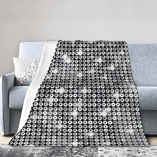 Couverture polaire argentée en microfibre pour lit et canapé