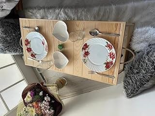 Handmade table(17x33ınc h13) boho table,Handmade Folding Wooden Table, low foldable table,low table, boho picnic table,large garden table (Naturtal Wood)