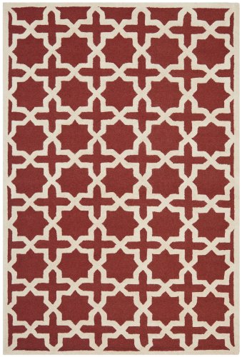 SAFAVIEH Cambridge Collection 6' x 9' Rust / Ivory CAM125L Handmade Moroccan Premium Wool Area Rug