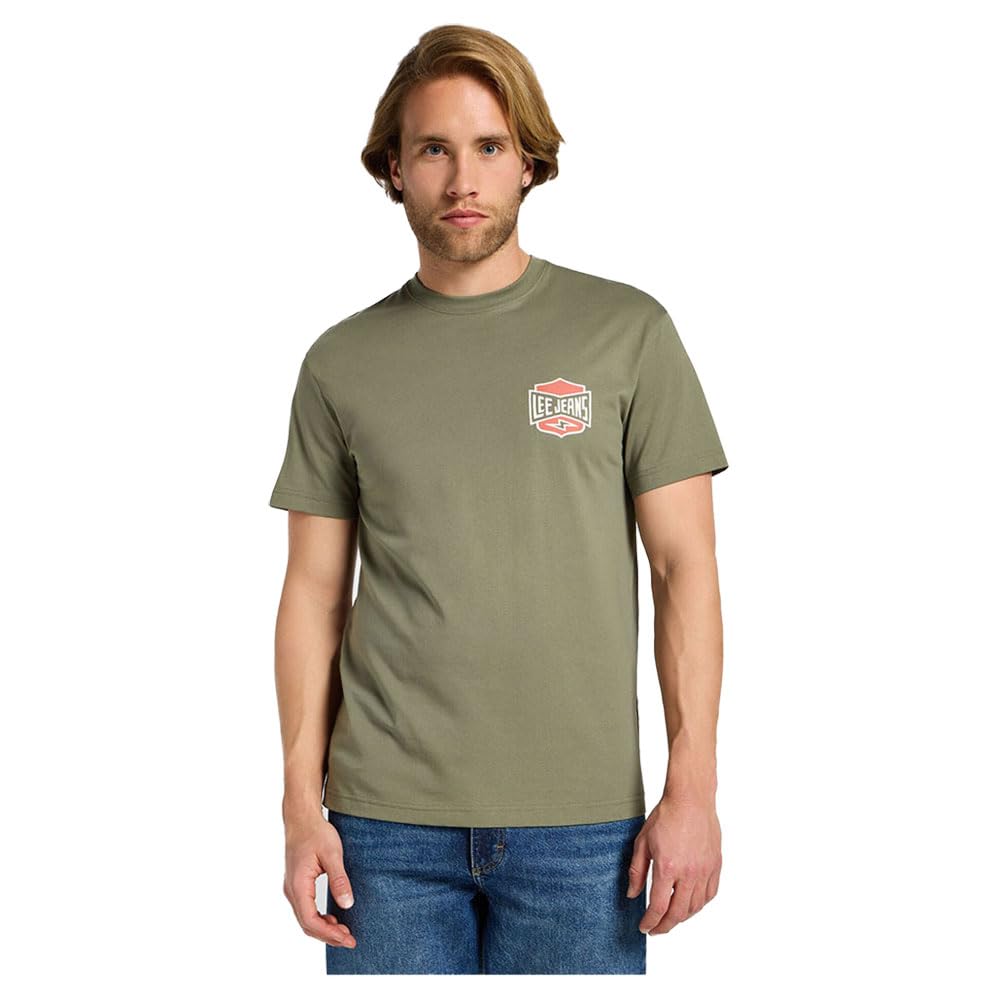 Lee Ss Relaxed Tee T-Shirt for Men, Mercantile Green, S