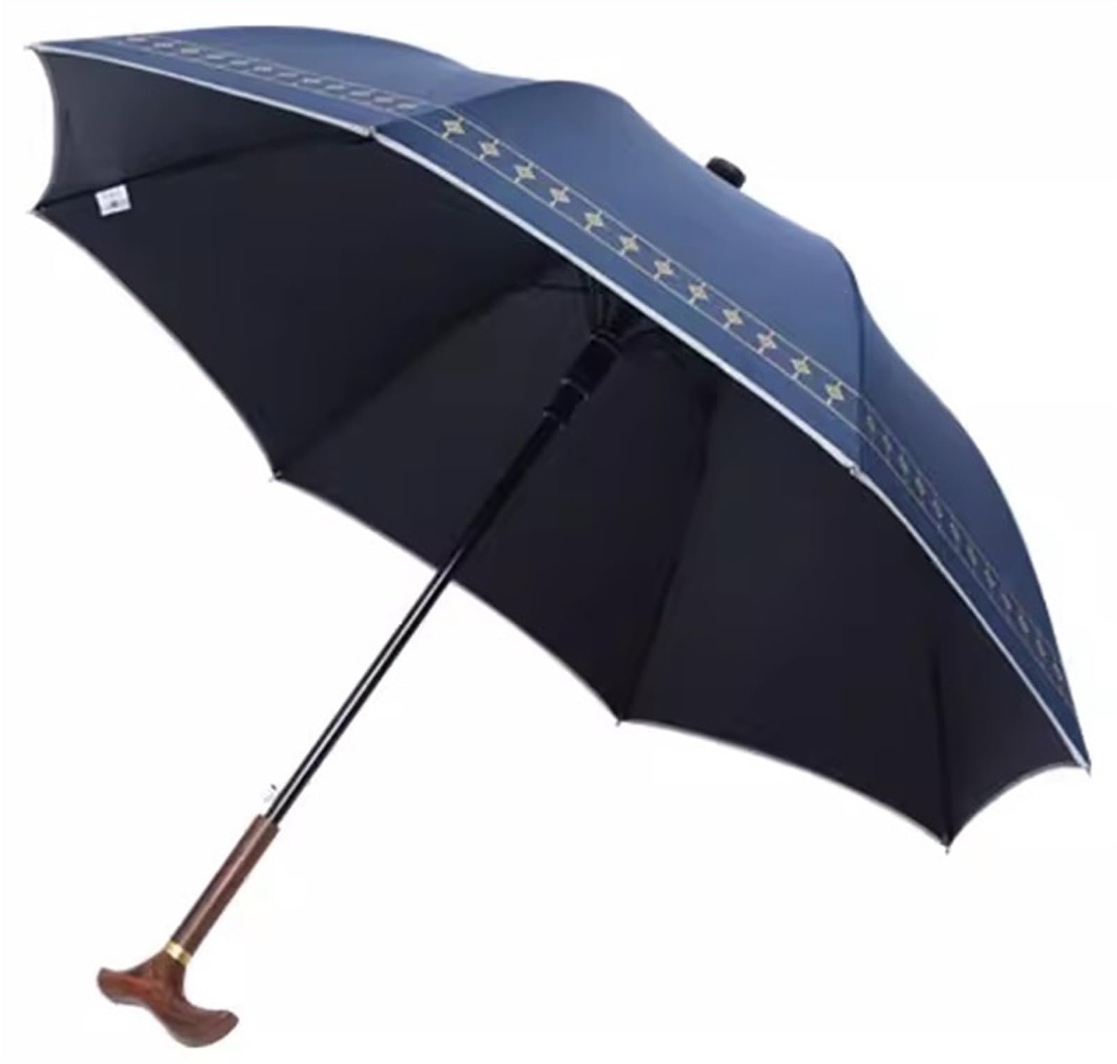 Kula parasolowa, laska parasolowa， Wielokolorowa laska do parasola 2 w 1, 83 cm, drewniana rączka, Nocna wędrówka po deszczu