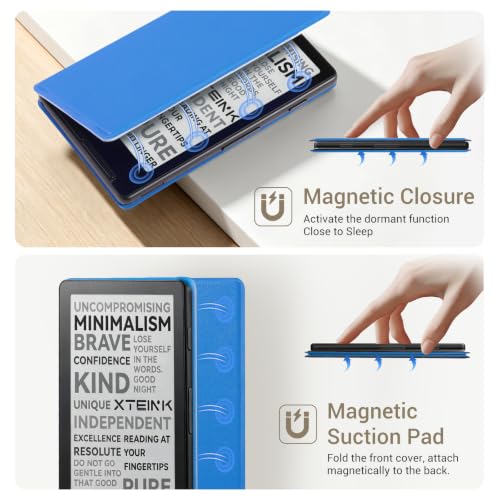 Image of CoBak Magnetic Case for XTEINK X4, Ultra-Lightweight Protective Cover for Xteink X4 E-Reader, Secure Magnetic Attachment(Lake Blue)
