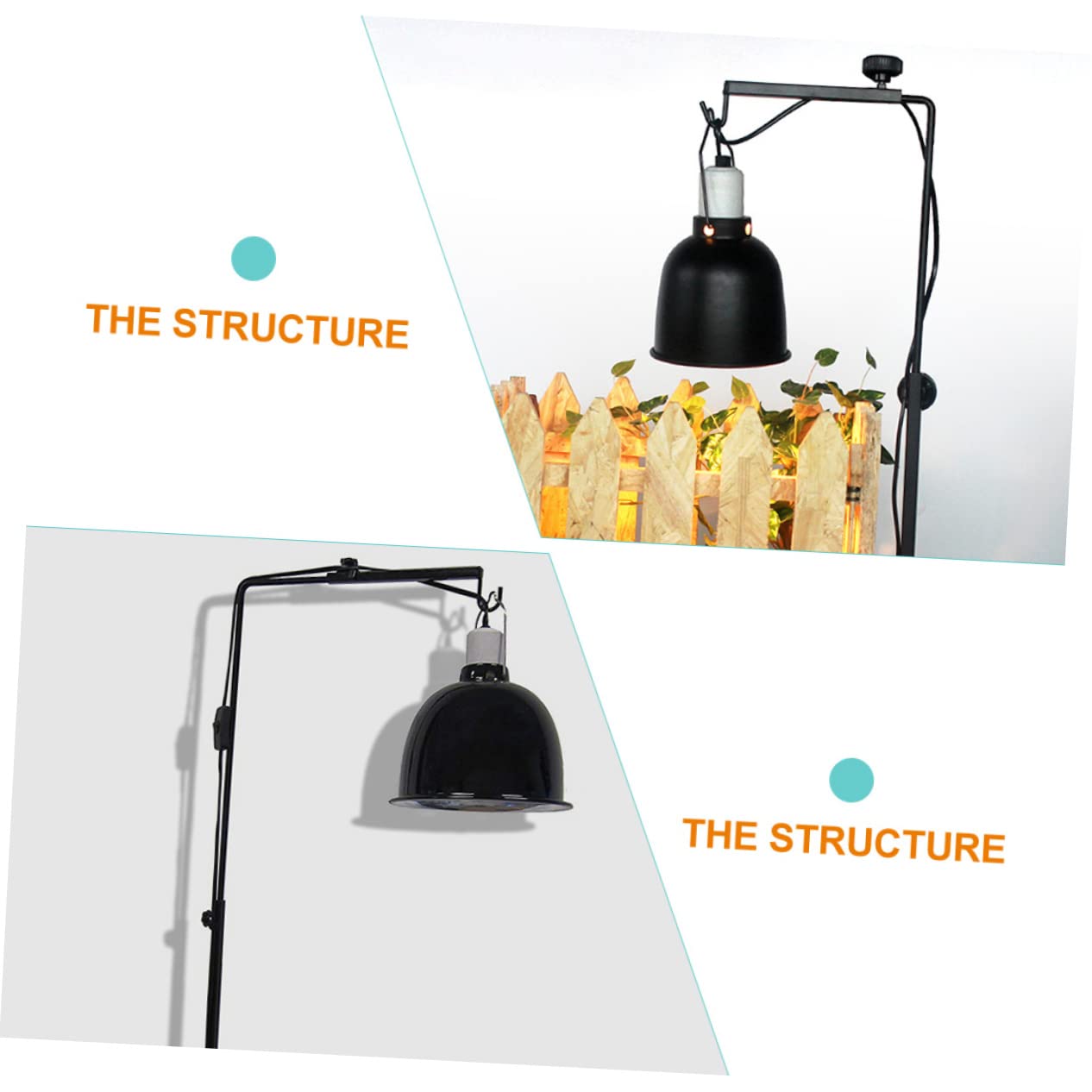 Toddmomy Supporto per Lampada Professionale Regolabile in Metallo per Terrari e Acquari, Base Compatta Resistente per Lampade Riscaldanti Rettili e Animali Domestici, Pratico per Uso Quotidiano