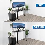 Mount-It! 60" Dual Motor Electric Standing Desk – Adjustable Height Sit Stand Desk with Memory Settings, Cable Management, Black Frame & Black Top - Image 4