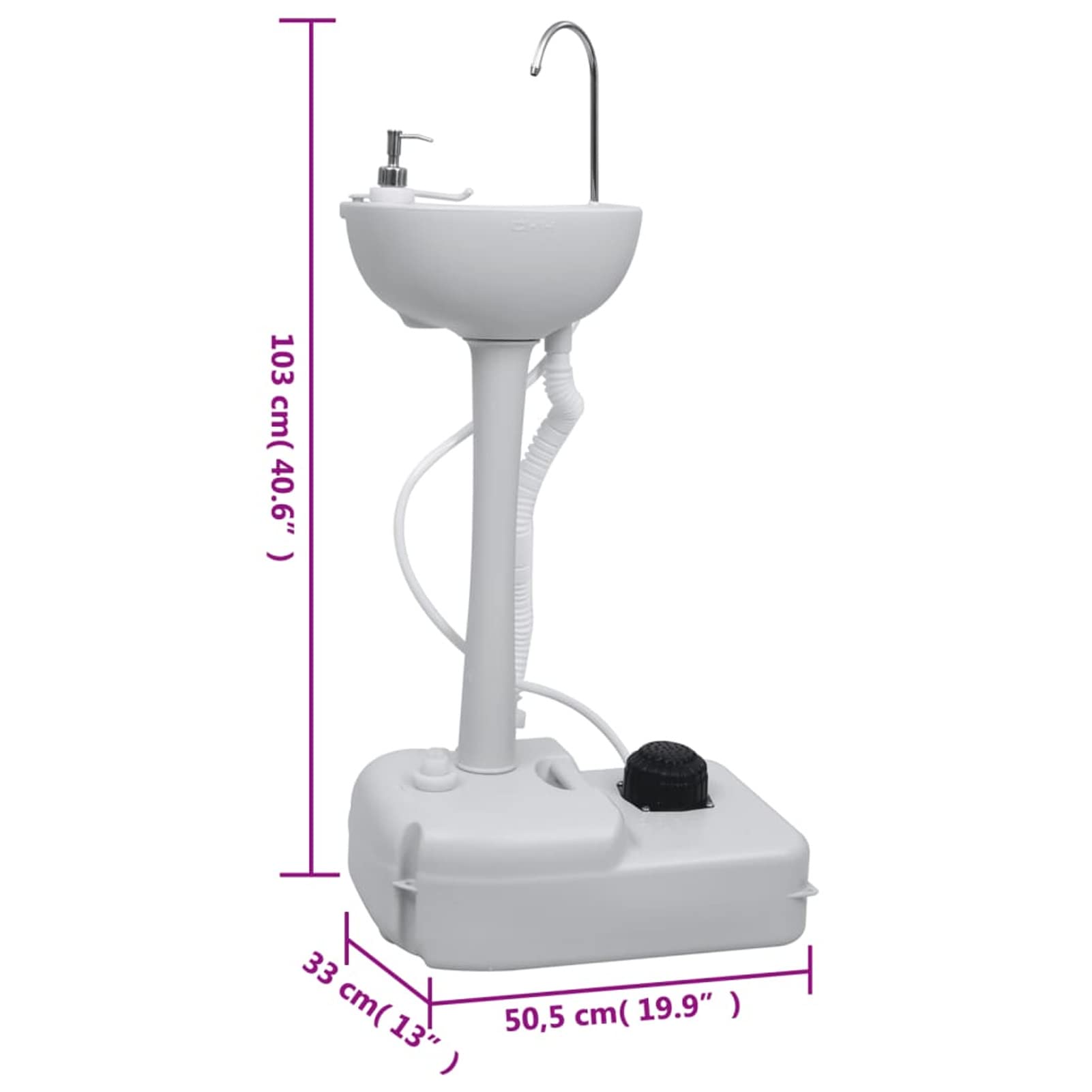 ARKEM Tragbare Campingtoilette Toiletteneimer Mit Deckel Camping mit Waschbecken und Wasserbehälter Bio Toilette
