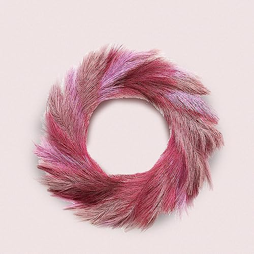 Lozidecor Faux Pampas Grass Wreath, 27" Large Boho Wreath For Wall Decor | Premium Artificial Pampas Wreath Fall Decor | Interior & Exterior Silk Boho Style Modern Wreath Decoration (Red Rose Mix) #TOP1