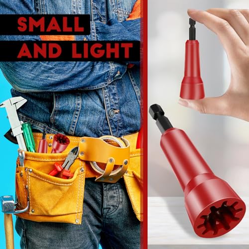 Image of Wire Twister Tool, Twist Wire Connector Socket, Driver with 1 /4 inch Chuck for electricians(2 Pack-red)