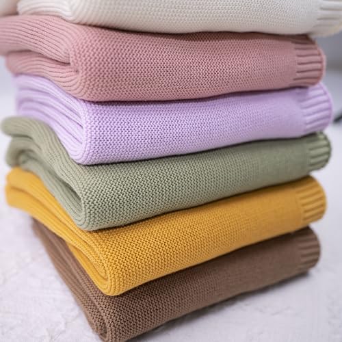 Image of Luxury Personalized Baby Girl Knit Blanket, Custom Embroidered,Nursery Blanket Gifts for Newborn Baby Girl, Newborn Holiday Shower Gift, Cotton Knit Stroller, Custom Animal